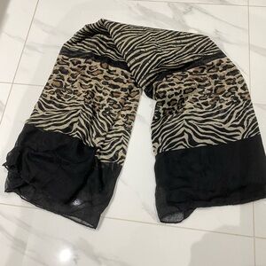 Black and Brown Animal Print Scarf